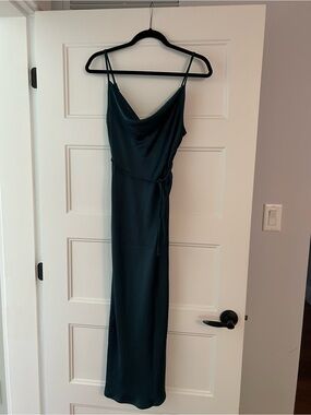 Motel Rocks Dark Teal Cowl Neck Maxi Slip Dress